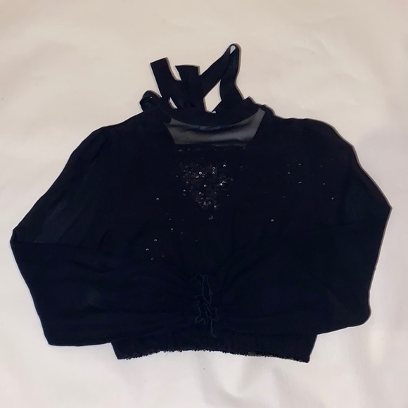 Marciano Sequined and Sheer Long Sleeve Mini Party Dress - Picture 12 of 13